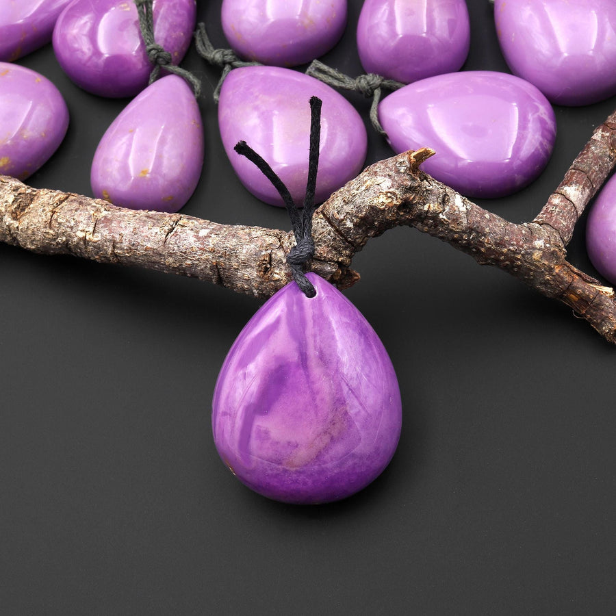 Natural Lavender Purple Phosphosiderite Teardrop Pendant Gemstone A7