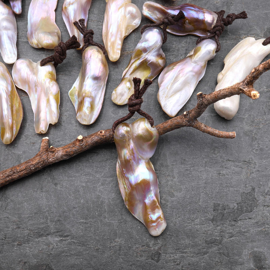 Large Natural Freshwater Baroque Blister Pearl Pendant
