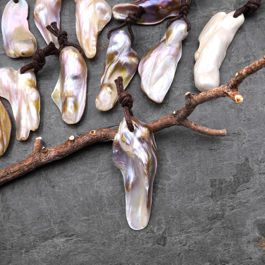 Large Natural Freshwater Baroque Blister Pearl Pendant