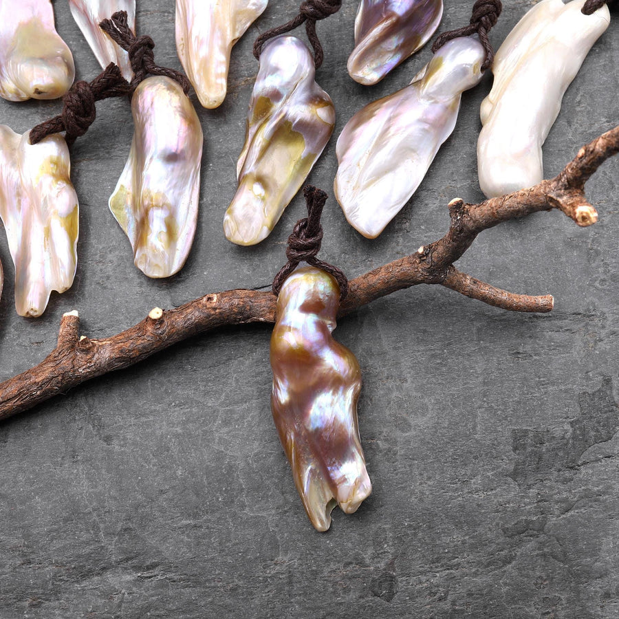 Large Natural Freshwater Baroque Blister Pearl Pendant A8