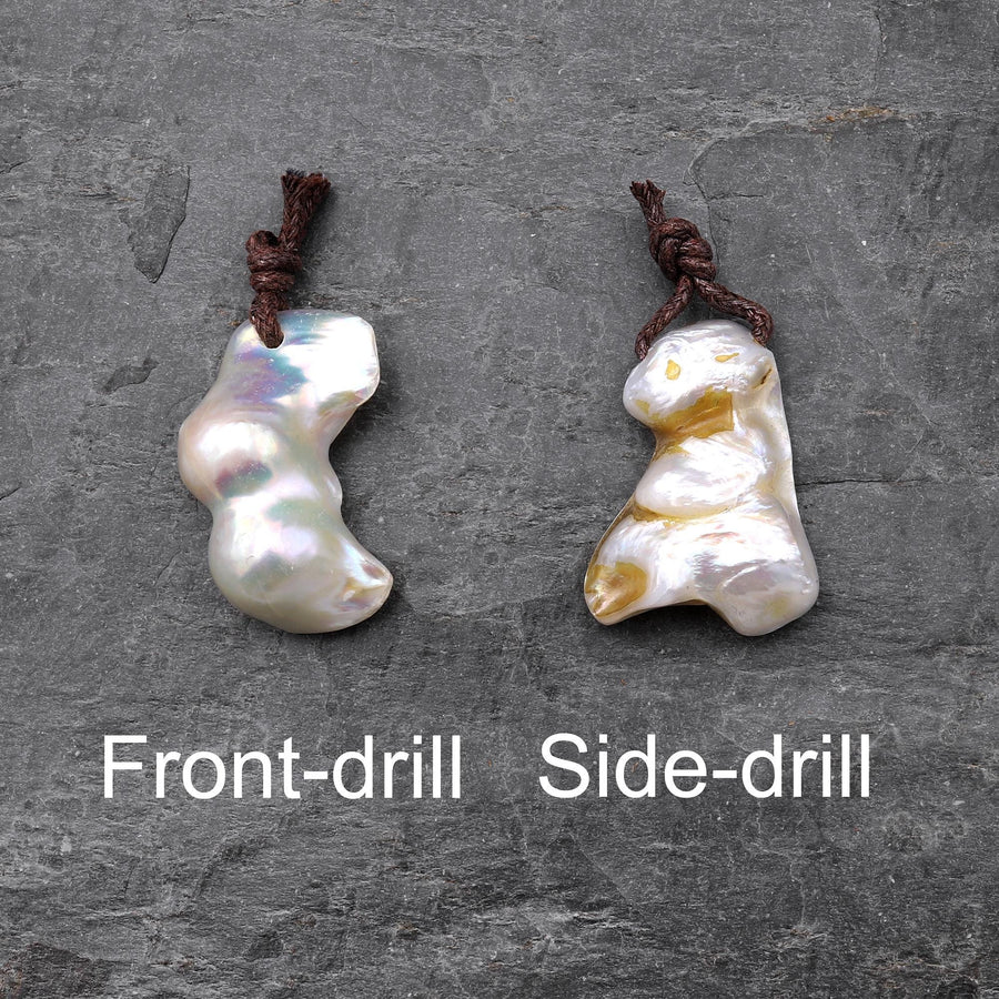 Large Natural Freshwater Baroque Blister Pearl Pendant Wild Shapes