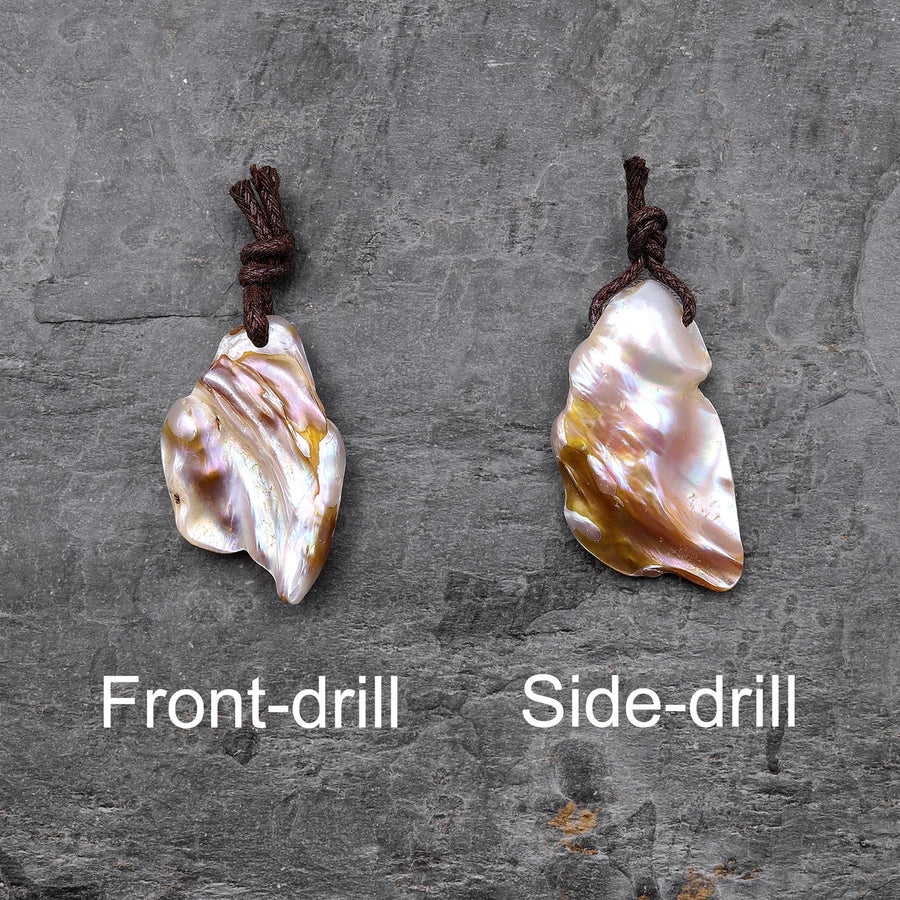 Natural Freshwater Baroque Blister Pearl Pendant Wild Shapes PDT0790