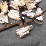 Natural Freshwater Baroque Blister Pearl Pendant Wild Shapes PDT0790