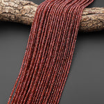 AAA Rare Natural Malaya Mauve Chocolate Garnet Faceted 3mm Rondelle Beads 15.5" Strand