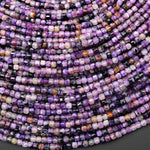 Faceted Genuine Natural Russian Purple Charoite 2mm Cube Beads Gemstone 15.5" Strand