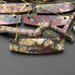 From the Old Arizona Copper Mine~ Natural Copper in Chrysocolla Curved Elongated Rectangle Slab 2 Two Hole Pendant