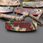 From the Old Arizona Copper Mine~ Natural Copper in Chrysocolla Curved Elongated Rectangle Slab 2 Two Hole Pendant