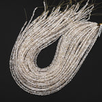 UV Reactive Rare Ancient Natural Smoky Enhydro Petroleum Diamond Quartz Beads 3mm 4mm Real Crystal Gemstone from Pakistan 15.5" Strand