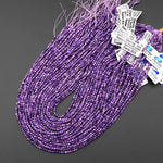 AAA Faceted Genuine Natural Russian Purple Charoite 2mm 3mm Round Beads Gemstone 15.5" Strand