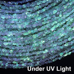 UV Reactive Rare Ancient Natural Smoky Enhydro Petroleum Diamond Quartz Beads 3mm 4mm Real Crystal Gemstone from Pakistan 15.5" Strand