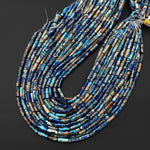 Ocean Blue Sea Sediment Jasper Smooth Tube Cylinder Beads 4x13mm Aka Impression Imperial Jasper 15.5" Strand