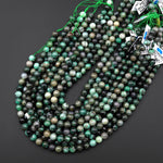 Real Genuine 100% Natural Green Emerald 6mm 8mm 10mm Round Beads Gemstone May Birthstone 15.5" Strand
