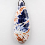 Natural Orange Sodalite Pendant Top Side Drilled Long Teardrop Bead Striking Vibrant Orange Blue Colors
