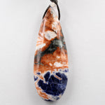 Natural Orange Sodalite Pendant Top Side Drilled Long Teardrop Bead Striking Vibrant Orange Blue Colors