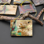 From the Old Arizona Copper Mine~ Natural Copper in Chrysocolla Flat Rectangle Slice 2 Two Hole Pendant