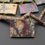 From the Old Arizona Copper Mine~ Natural Copper in Chrysocolla Flat Rectangle Slice 2 Two Hole Pendant