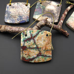 From the Old Arizona Copper Mine~ Natural Copper in Chrysocolla Curved Rectangle Square 2 Two Hole Pendant
