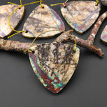 From the Old Arizona Copper Mine~ Natural Copper in Chrysocolla Triangle Slice 2 Two Hole Pendant