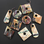 From the Old Arizona Copper Mine~ Natural Copper in Chrysocolla Large Hole Donut Pendant