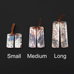 Rare Natural Lightening Azurite Rectangle Earrings Matched Gemstone Bead Pair From Arizona EC0402