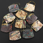 From the Old Arizona Copper Mine~ Natural Copper in Chrysocolla Curved Rectangle Locket 2 Two Hole Pendant