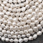 Rare Genuine Freshwater White Druzy Rosebud Pearl 8mm 15.5" Strand