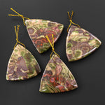 Natural Mushroom Rhyolite Jasper Triangle Side Drilled Pendant
