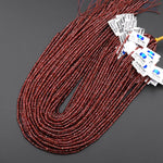 AAA Rare Natural Malaya Mauve Chocolate Garnet Faceted 3mm Rondelle Beads 15.5" Strand