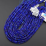 AAA Faceted Natural Blue Lapis 4mm Cube Gemstone Beads 15.5" Strand