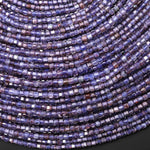 Rare Natural Sunstone Iolite Faceted 2mm Cube Beads 15.5" Strand