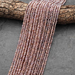 AAA Natural Iridescent Mauve Pink Center Drilled Potato Rondelle 4mm Pearl 15.5" Strand