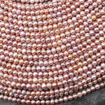 Natural Freshwater Pink Off Round 4mm Pearl 15.5" Strand