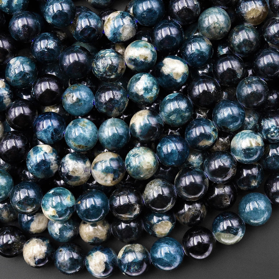 Rare Natural Paraiba Blue Tourmaline Faceted 6mm 8mm 10mm Round Beads Indicolite Gemstone 15.5" Strand