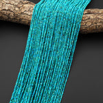 AAA Genuine Natural Blue Green Turquoise 2mm Smooth Round Gemstone Beads 15.5" Strand