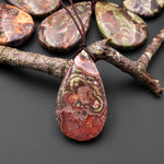 Natural Mushroom Rhyolite Jasper Teardrop Side Drilled Pendant