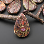 Natural Mushroom Rhyolite Jasper Teardrop Side Drilled Pendant