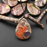 Natural Mushroom Rhyolite Jasper Teardrop Side Drilled Pendant
