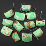 Natural Australian Green Variscite Saddle Locket Shape Pendant Top Side Drilled Gemstone