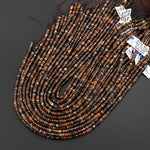 Natural Biotite Mica 4mm Heishi Gemstone Beads Sparkling Mica in Brown Biotite Phlogopite 15.5" Strand