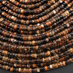 Natural Biotite Mica 4mm Heishi Gemstone Beads Sparkling Mica in Brown Biotite Phlogopite 15.5" Strand