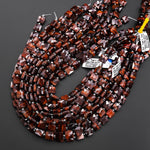 AAA Faceted Natural Red Tiger's Eye 10mm Square Beads Good for Earrings 15.5" Strand