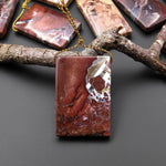 Natural Butterfly Jasper from Mexico Side Drilled Rectangle Pendant