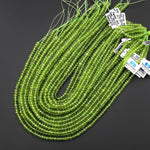 AAA Faceted Natural Green Peridot 5mm 6mm Rondelle Beads Gemstone 15.5" Strand