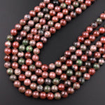 Natural Burgundy Red Forest Green Garnet 4mm 6mm 8mm 10mm Round Beads 15.5" Strand