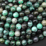Real Genuine 100% Natural Green Emerald 6mm 8mm 10mm Round Beads Gemstone May Birthstone 15.5" Strand