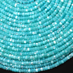 Blue Mother of Pearl 4mm Heishi Rondelle Beads 15.5" Strand