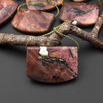 Natural Butterfly Jasper from Mexico Side Drilled Saddle Locket Pendant