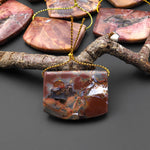 Natural Butterfly Jasper from Mexico Side Drilled Saddle Locket Pendant
