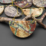 From the Old Arizona Copper Mine~ Natural Copper in Chrysocolla Half Moon Circle 2 Two Hole Pendant