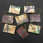 From the Old Arizona Copper Mine~ Natural Copper in Chrysocolla Flat Rectangle Slice 2 Two Hole Pendant